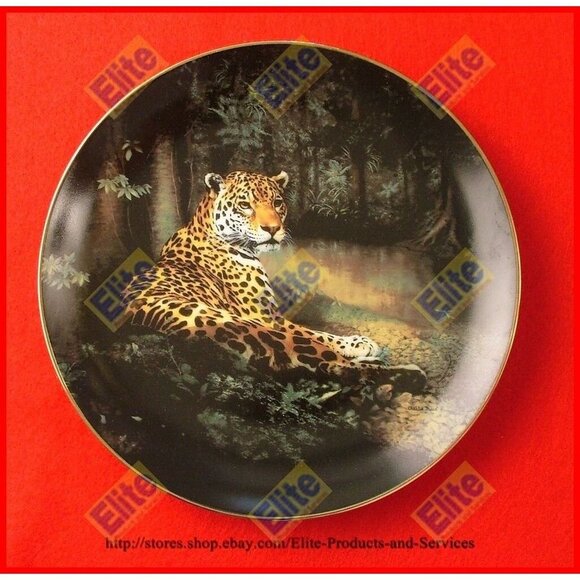 The World's Most Magnificent Cats "The Jaguar" Plate - MIB+COA by Frace - Picture 1 of 3